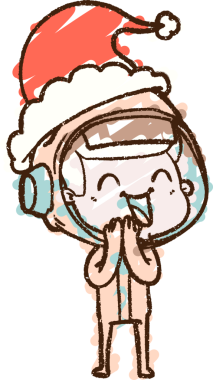 Bir insan tarafından çizilmiş Noel Astronot Tebeşiri