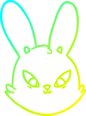 Bir insan tarafından çizilmiş karikatür tavşan yüzü çizimi.