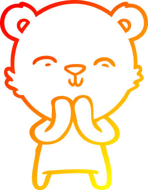 Bir insan tarafından çizilmiş mutlu bir kutup ayısının sıcak çizgi çizimi