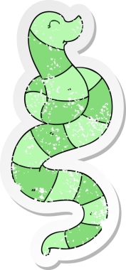 İnsan eliyle çizilmiş garip bir çizgi film yılanının sıkıntılı çıkartması.