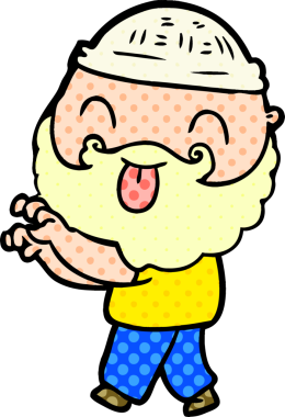 Bir insan tarafından çizilmiş sakallı bir adam.