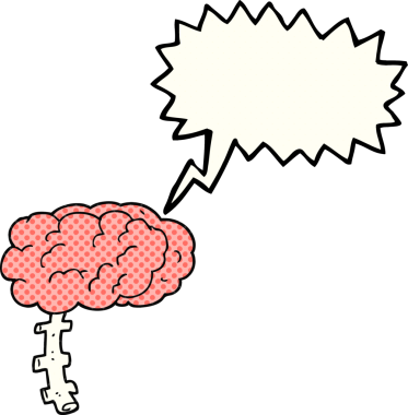 Bir insan tarafından çizilmiş serbest çizilmiş çizgi roman konuşma balonu çizgi film beyni