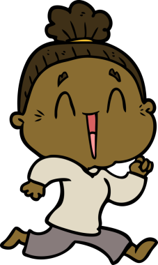 Bir insan tarafından çizilmiş mutlu yaşlı kadın çizgi filmi.