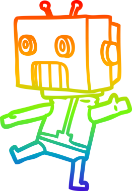 gökkuşağı gradyan çizgisi bir insan tarafından çizilmiş robot çizgi