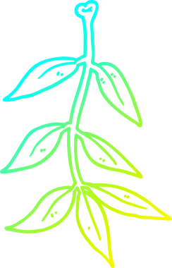 Bir insan tarafından çizilen çizgi film yapraklarının soğuk gradyan çizgileri.