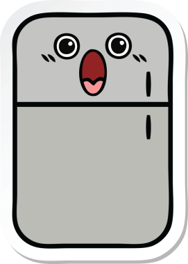 Bir insan tarafından çizilmiş şirin bir buzdolabı etiketi.