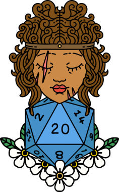 Retro Dövme Tarzı İnsan Barbarlığı Bir insan tarafından çizilmiş 20 zar ile