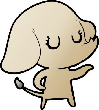 Bir insan tarafından çizilmiş şirin bir fil.