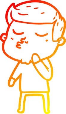 Bir insan tarafından çizilen çizgi film modelinin sıcak çizgi çizimi.