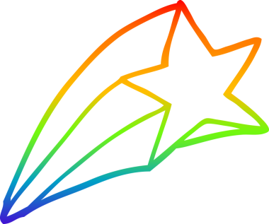 Bir insan tarafından çizilmiş gökkuşağı gradyan çizgi çizimi.