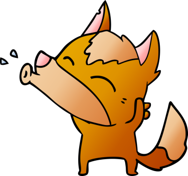 Bir insan tarafından çizilmiş tilki çizgi film karakteri