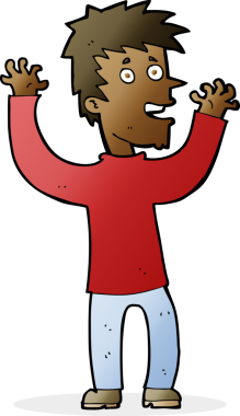 Bir insan tarafından çizilmiş heyecanlı bir çizgi film.