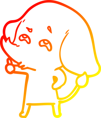 Bir insan tarafından çizilmiş bir filin sıcak çizgi çizimi