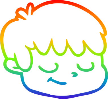 gökkuşağı gradyan çizgi çizimi bir insan tarafından çizilmiş bir erkek yüzü