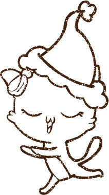 Noel Kedi Kömürü Bir insan tarafından çizilmiş