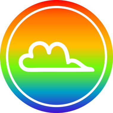 Gökkuşağı gradyan bir insan tarafından çizilmiş hava bulutu dairesel simgesi