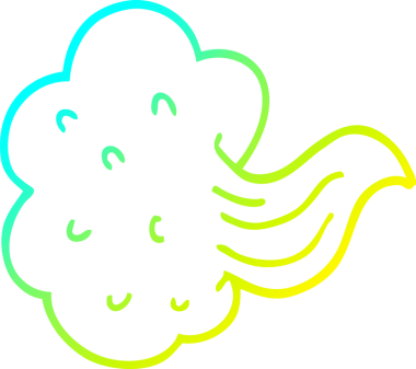 Bir insan tarafından çizilmiş soğuk çizgi çizgi bir bulutun vızıltısı.