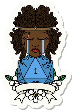 Bir insan tarafından çizilmiş doğal bir rulo ile ağlayan bir insan barbarının çıkartması.