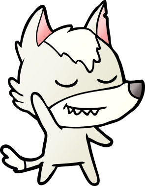 Bir insan tarafından çizilmiş dost canlısı bir kurt.