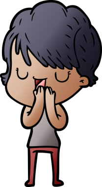 Bir insan tarafından çizilmiş bir karikatür kadın konuşuyor.