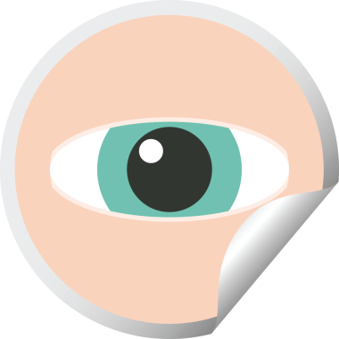 bir insan tarafından çizilmiş göz çizimi vektör çizimi dairesel etiketi