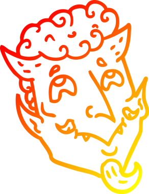 Bir insan tarafından çizilmiş karikatür şeytan yüzü.