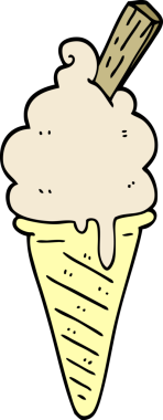 Bir insan tarafından çizilmiş karikatür dondurması.