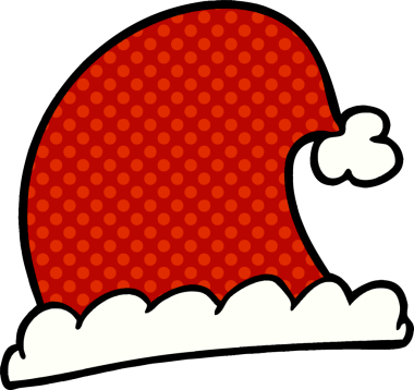 Bir insan tarafından çizilmiş noel şapkası.