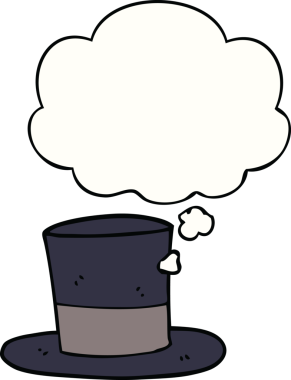 Bir insan tarafından çizilmiş düşünce baloncuklu silindir şapka.