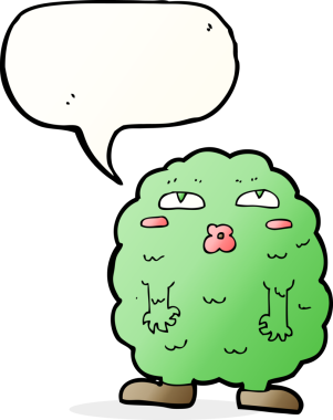 Bir insan tarafından çizilmiş komik bir çizgi film canavarı.