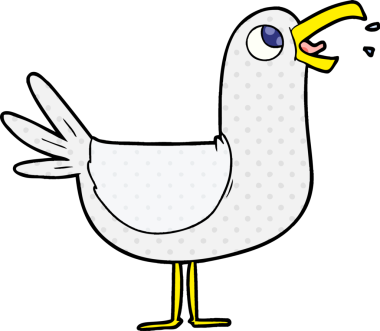 bir insan tarafından çizilmiş bir martı.