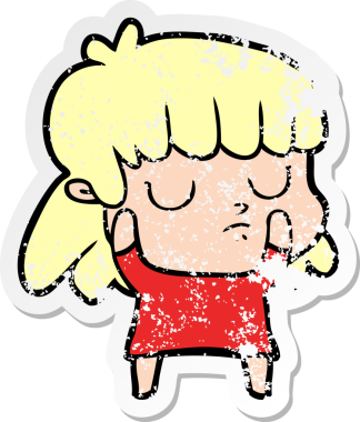 Bir insan tarafından çizilmiş ilgisiz bir karikatür çıkartması.