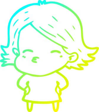 Bir insan tarafından çizilmiş bir karikatür kadın çizimi.