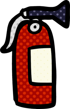 Bir insan tarafından çizilmiş çizgi film yangın söndürücüsü.