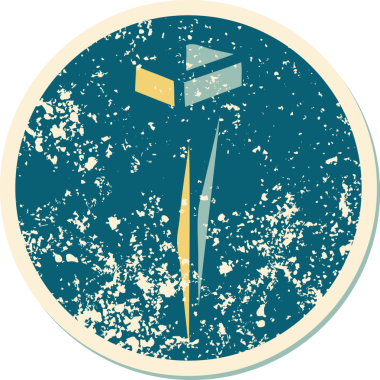 Bir insan tarafından çizilmiş demir tırnağın sembolik dövmesi.