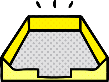 bir insan tarafından çizilmiş boş bir tepsinin çizgi roman tarzı