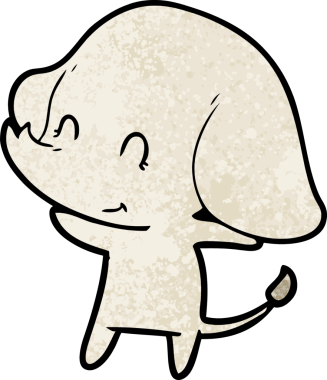 Bir insan tarafından çizilmiş şirin bir fil.