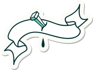 Bir insan tarafından çizilmiş demir çivi amblemli dövme stili.