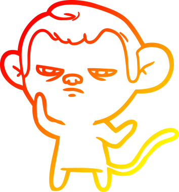 Bir insan tarafından çizilmiş çizgi film maymunu çizimi