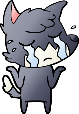 Ağlayan tilki omuz silkiyor Bir insan tarafından çizilmiş