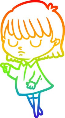 gökkuşağı gradyan çizimi bir insan tarafından çizilmiş bir karikatür kadın