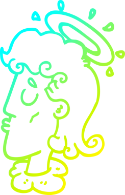 Bir insan tarafından çizilmiş karikatür melek yüzü çizimi