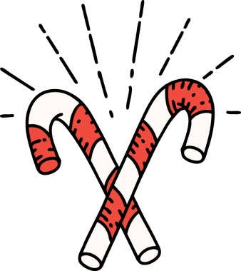 Bir insan tarafından çizilmiş geleneksel dövme stili şeker kamışlarının çizimi