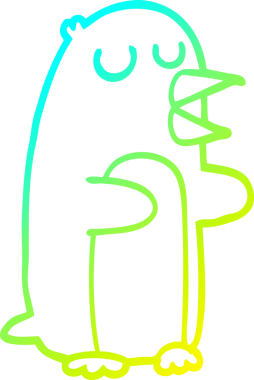 Bir insan tarafından çizilmiş bir penguen karikatürü.