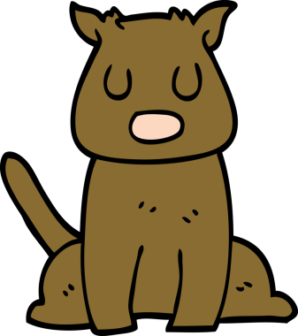 Bir insan tarafından çizilmiş sakin bir köpek.