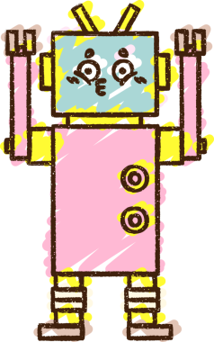 Bir insan tarafından çizilen robot tebeşiri.