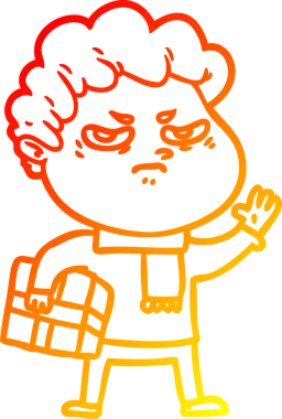 Bir insan tarafından çizilmiş kızgın bir adamın sıcak çizgi çizimi.