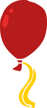 Bir insan tarafından çizilmiş kırmızı balon.