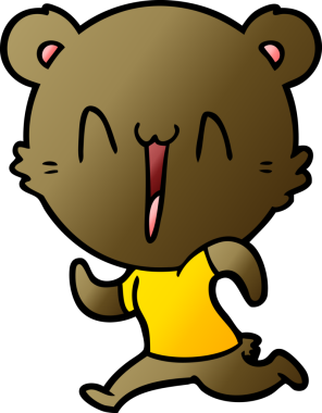 Koşan ayı karikatürü bir insan tarafından çizildi