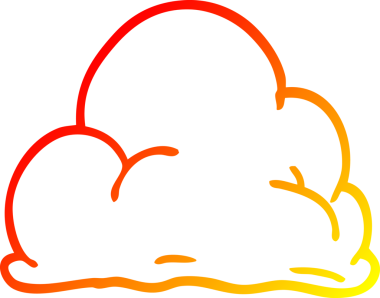 Bir insan tarafından çizilmiş bir karikatür fırtına bulutunun sıcak çizgi çizimi